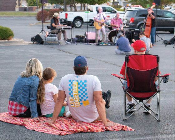 People enjoying a concert.