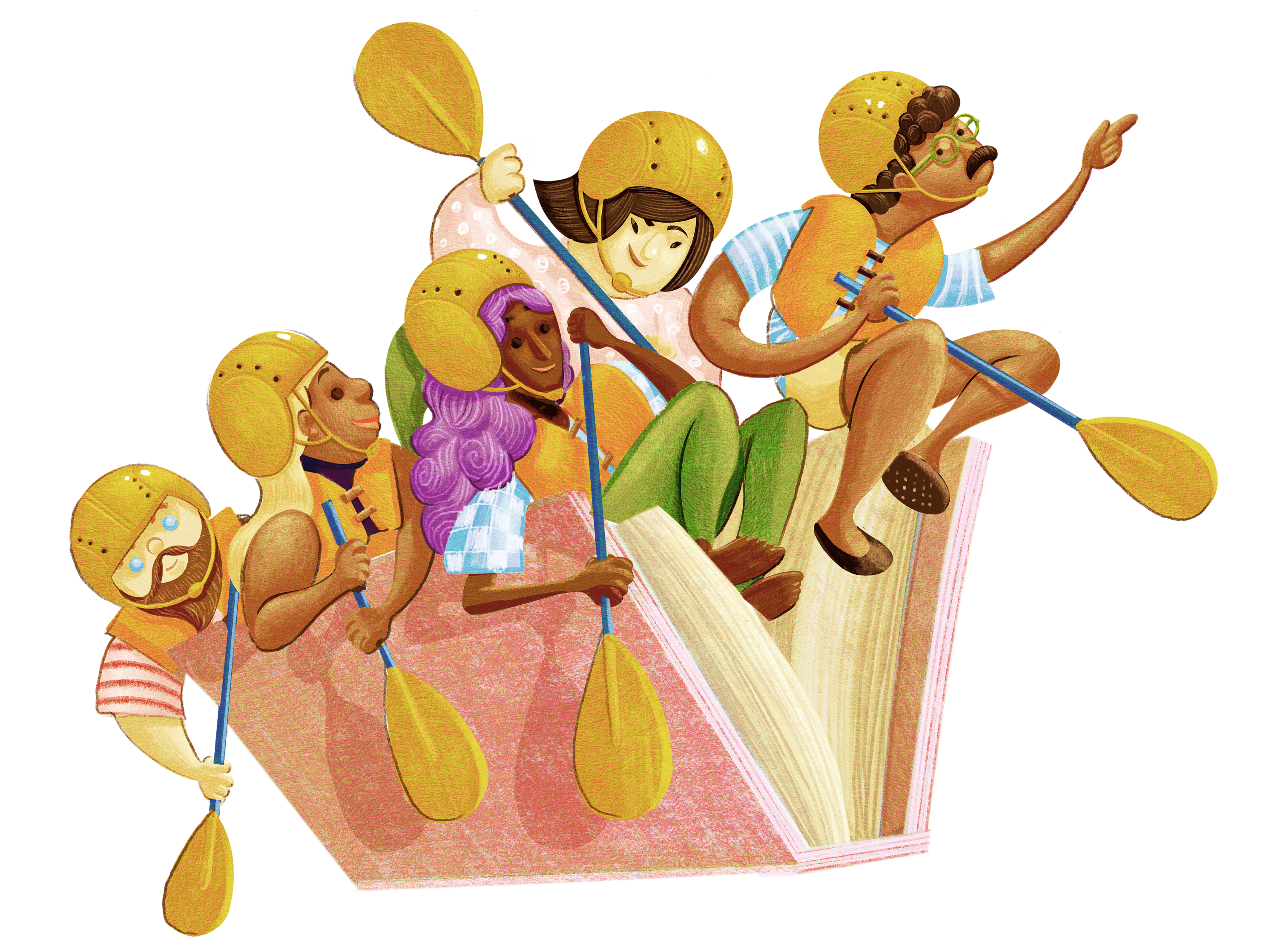 People paddling boat